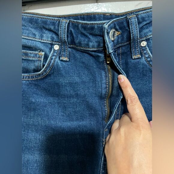 Mavi Jeans Victoria High Waist Distressed Raw Hem Wide Leg Jeans - Picture 3 of 10